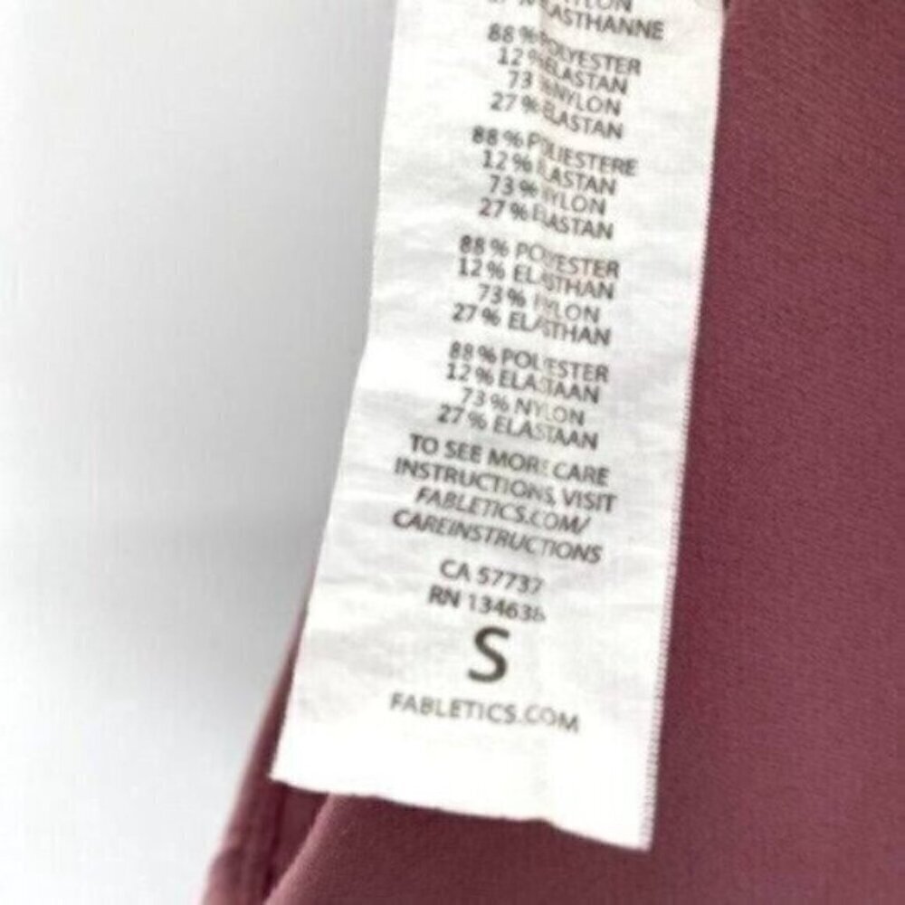 Fabletics Mid Rise Pink Rose Colorblock Leggings - Picture 12 of 14